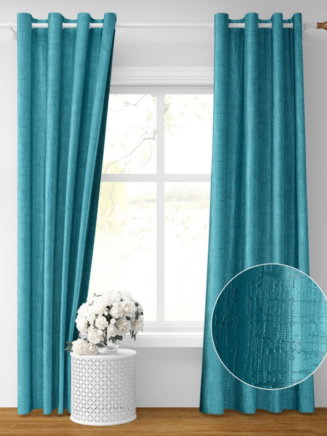 

Galaxy Home Decor Blue Set of 2 Room Darkening Window Curtain