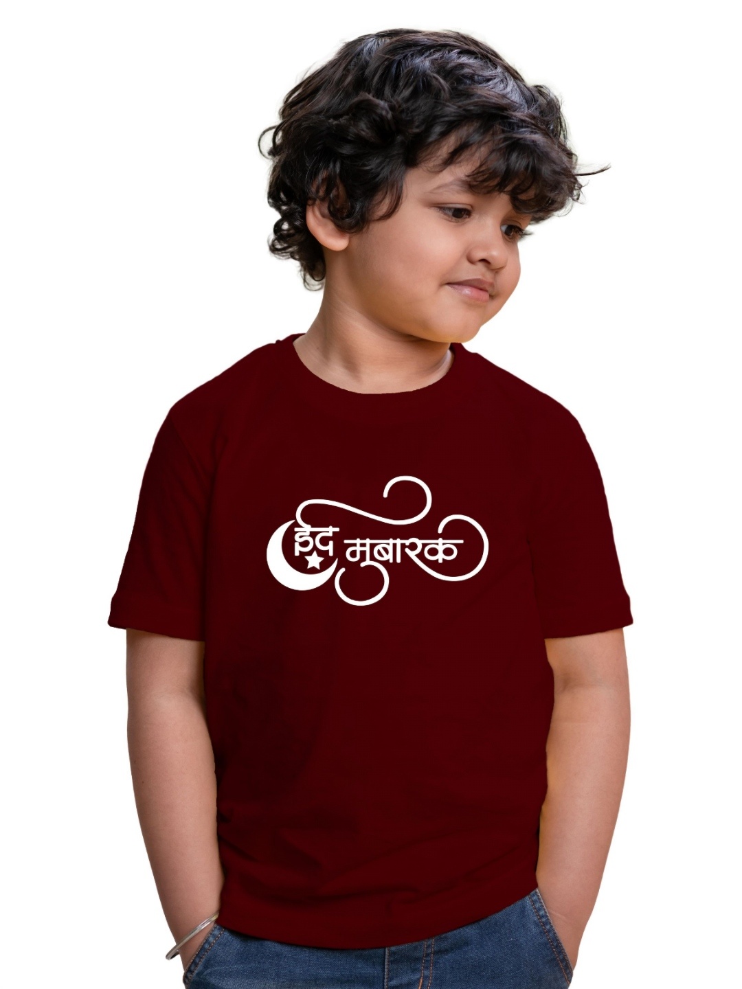 

Chombooka Kids Typography Printed Round Neck Cotton T-shirt, Maroon