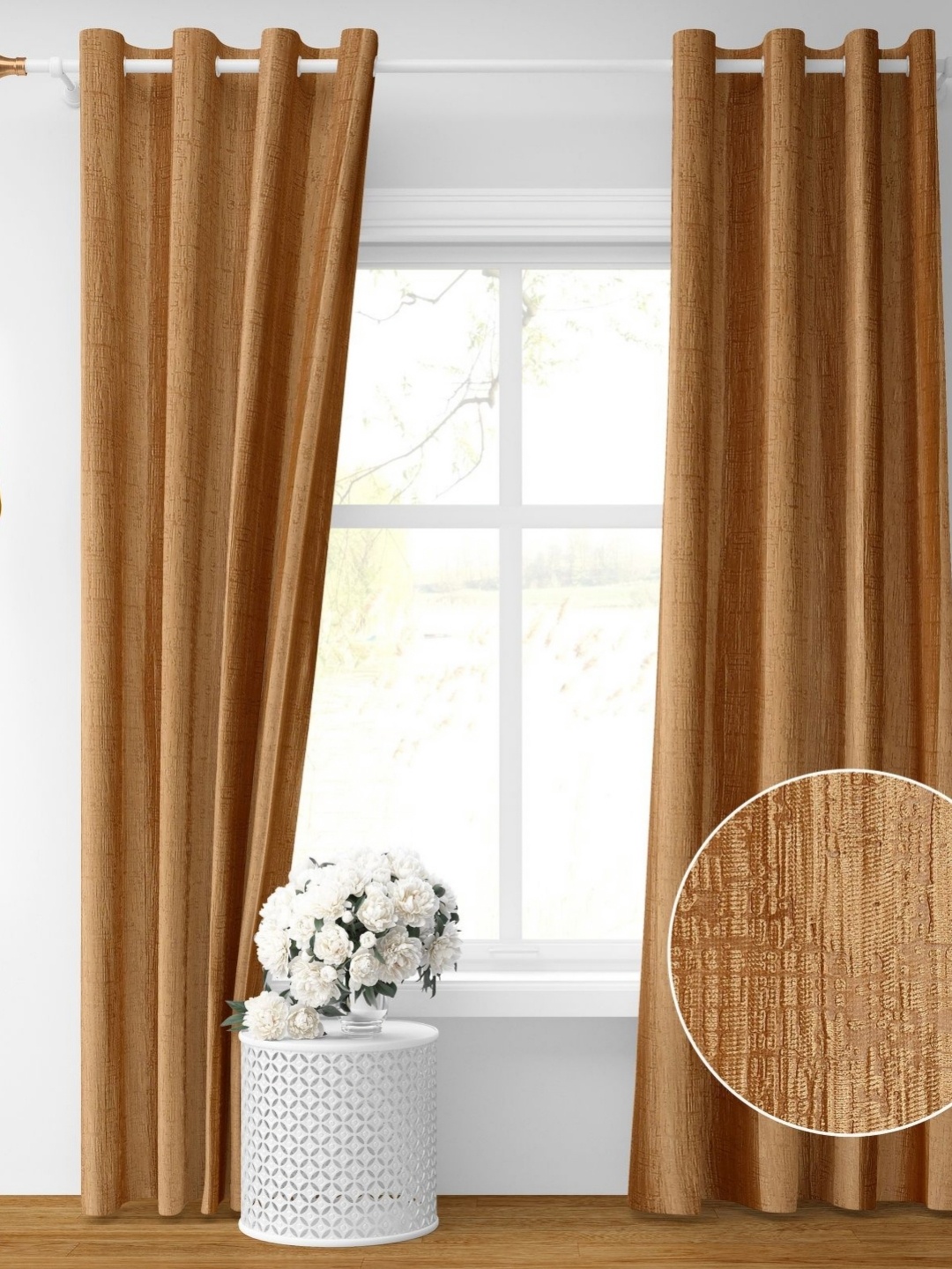 

Galaxy Home Decor Brown Set of 2 Room Darkening Long Door Curtain