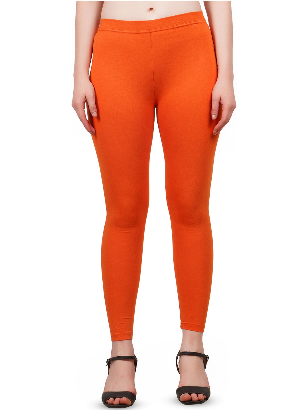 

TRAZO Women Mid-Rise Ankle-Length Leggings, Orange