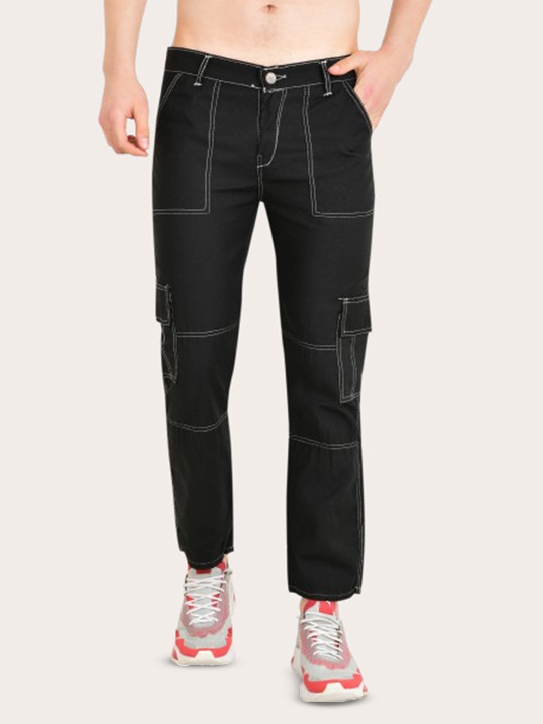 

COMFITS Men Classic Mildly Distressed Stretchable Jeans, Black