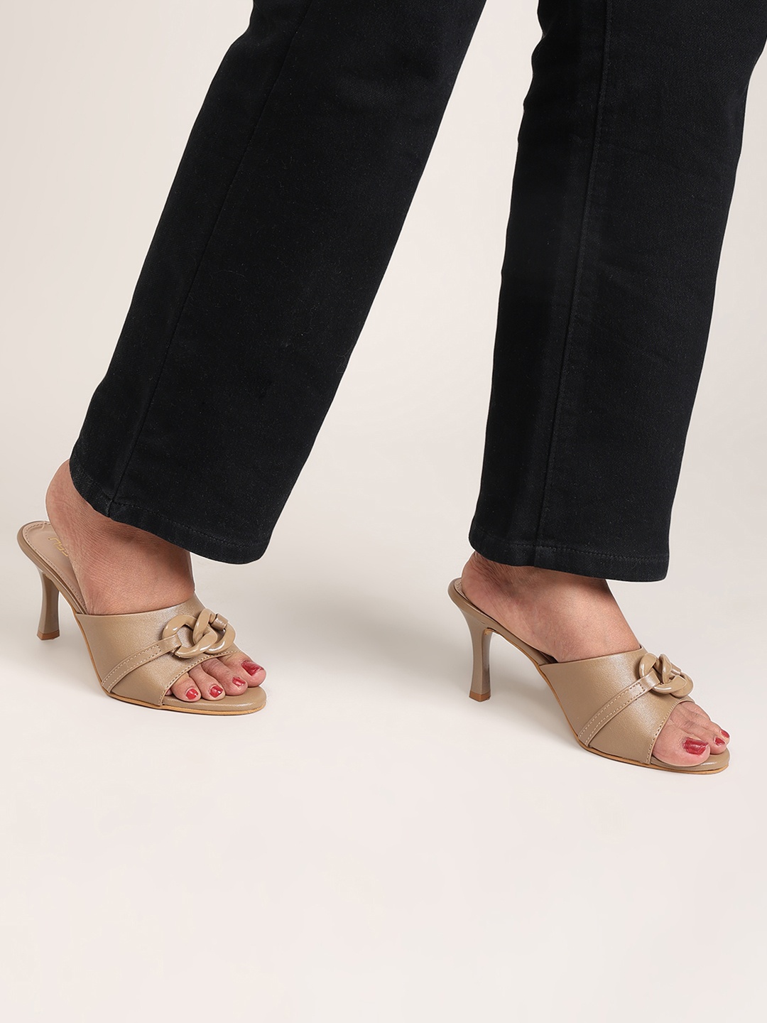 

Nysah Leather Comfort Sandals with Bows, Beige