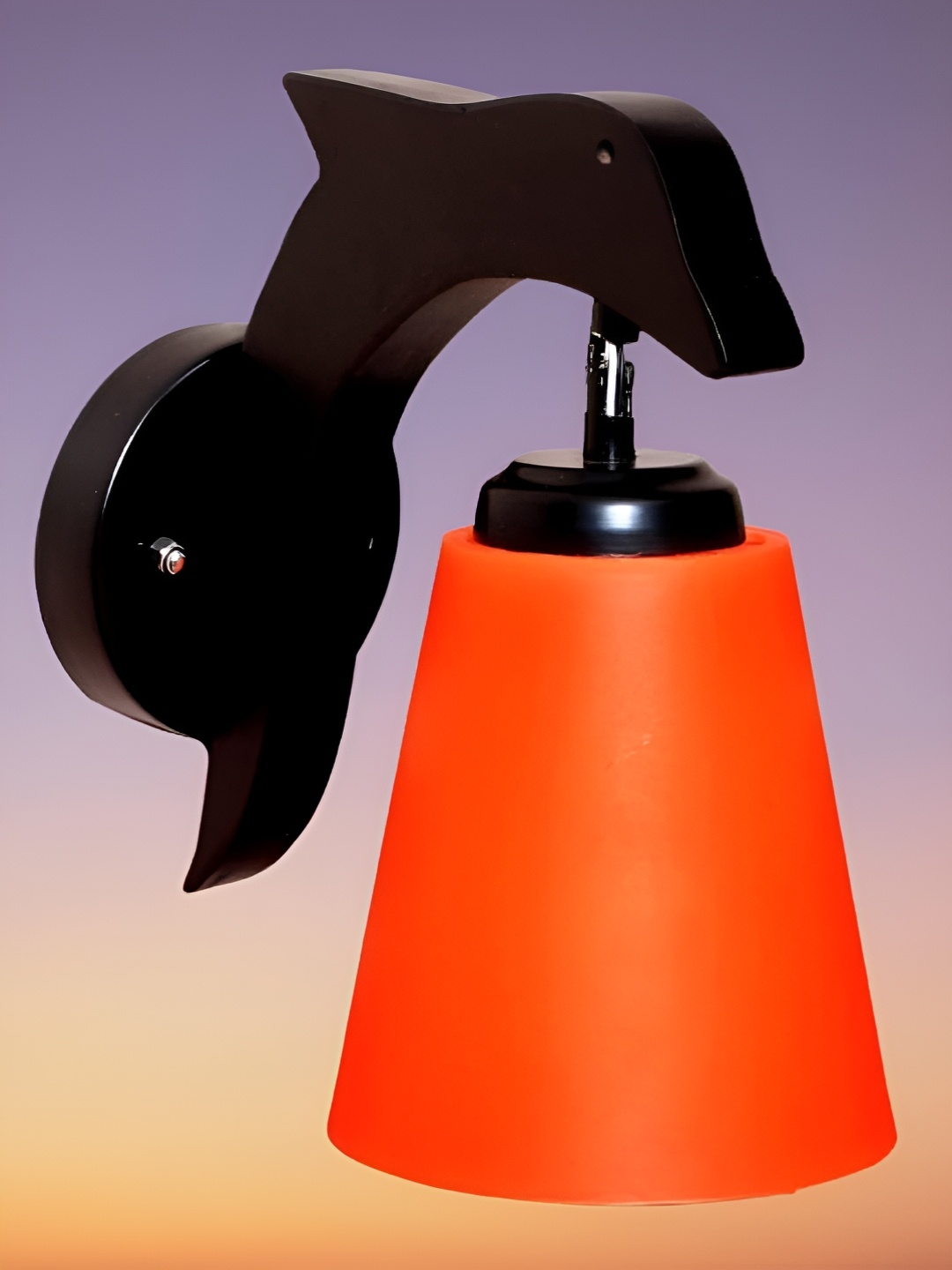 

KINIS Black & Orange Colored Wood Frustum Shaped Wall Lamp