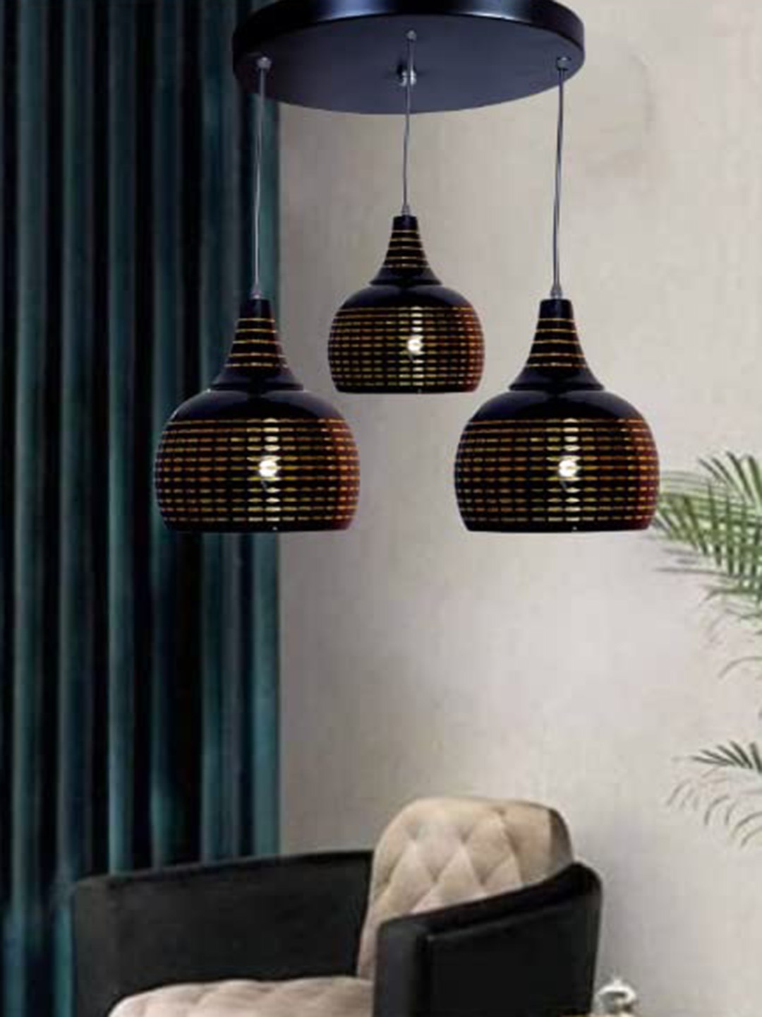

GAUVIK Black Textured Aluminium Ceiling Lamp
