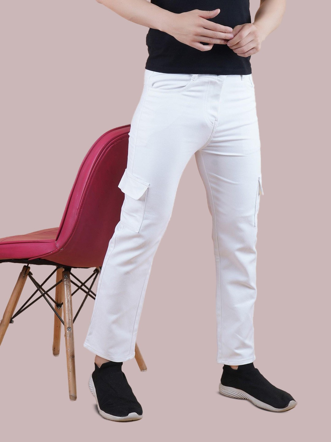 

COMFITS Men Classic Clean Look Stretchable Jeans, White