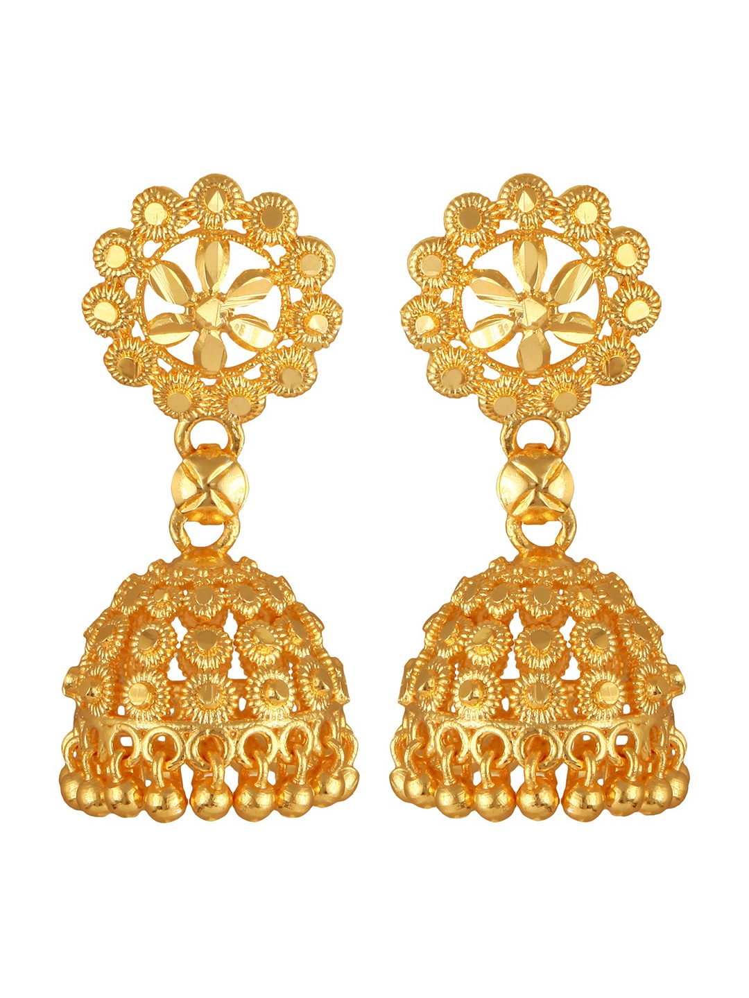 

DIVASTRI Contemporary Jhumkas Earrings, Gold