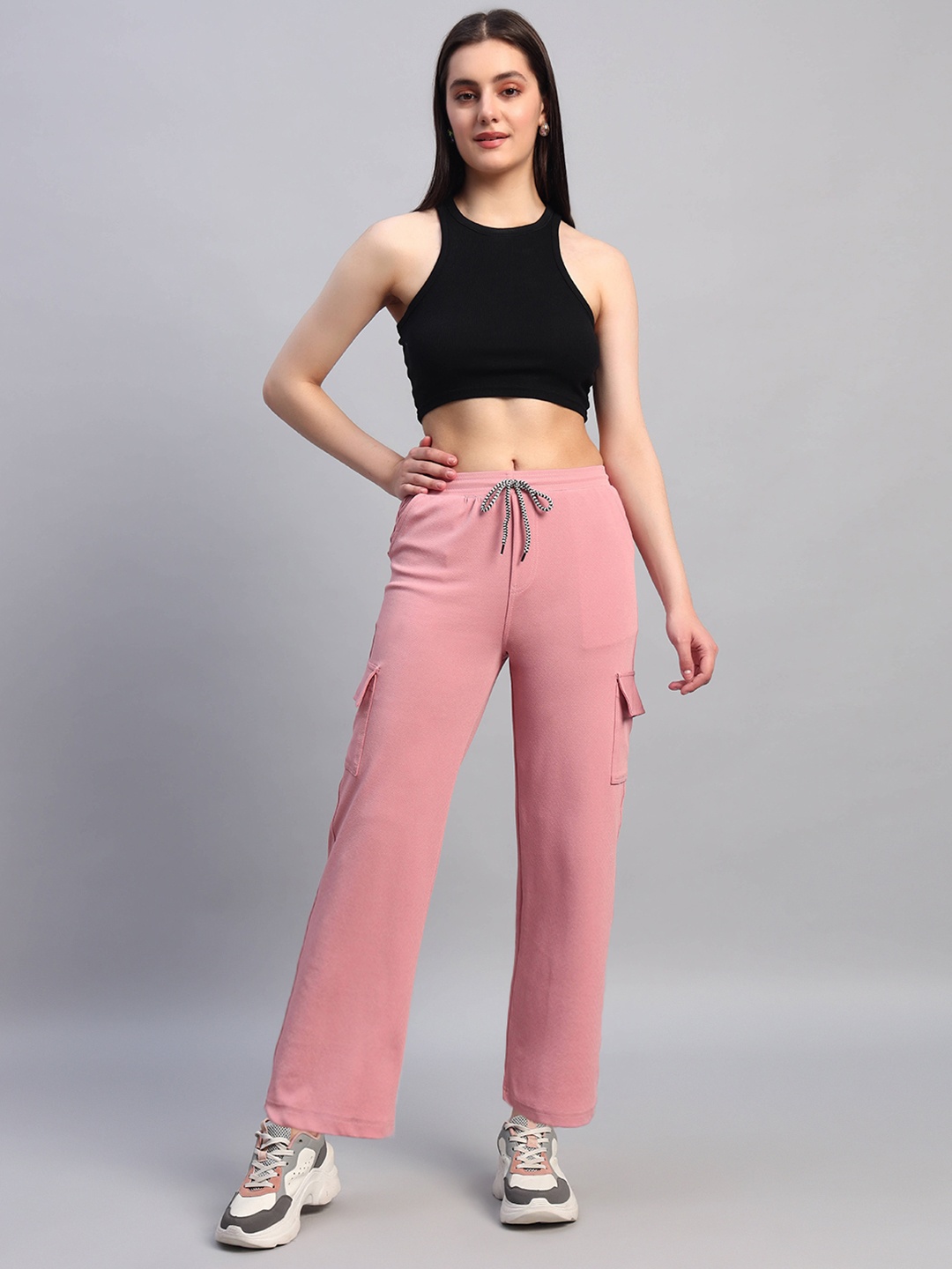 

DIZON Women Original Straight Fit Trousers, Peach