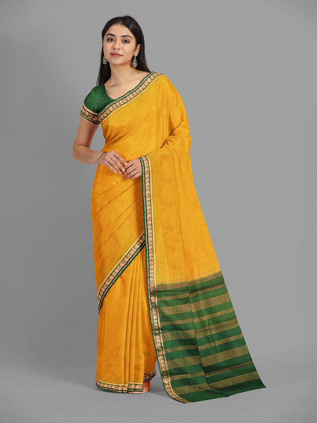 

The Chennai Silks Mysore Silk Woven Design Saree, Yellow