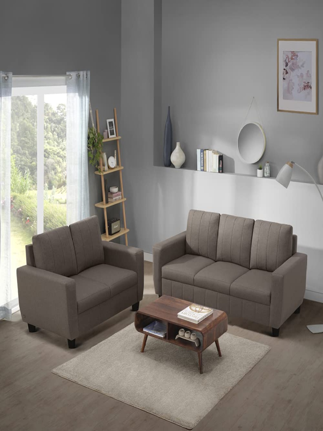 

Sleepyhead Bae 5 Seater Sofa Set Fabric Pebble Brown 5 to 6 Person Sofa