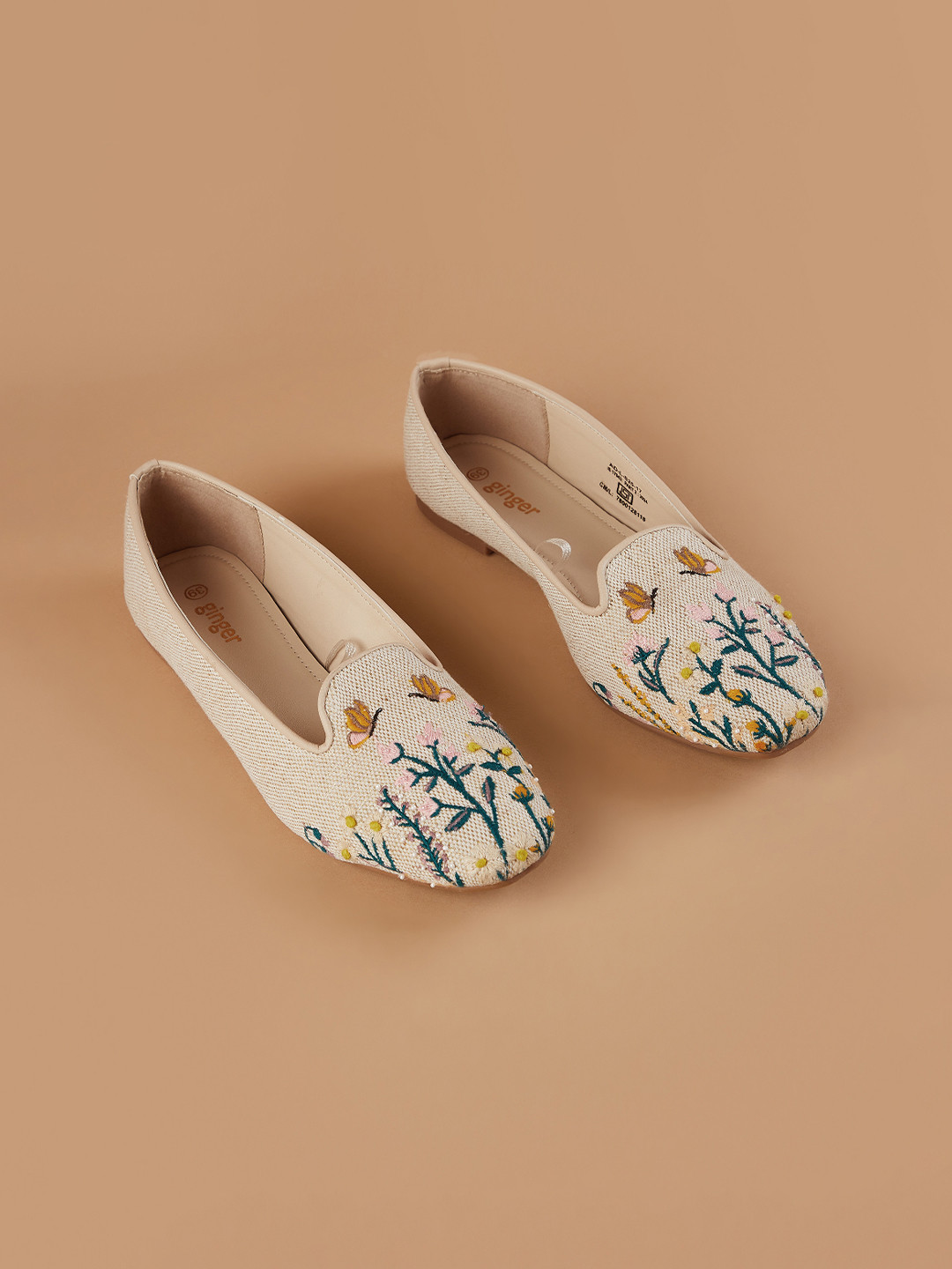 

Ginger by Lifestyle Women PU Slip-On Sneakers, Beige