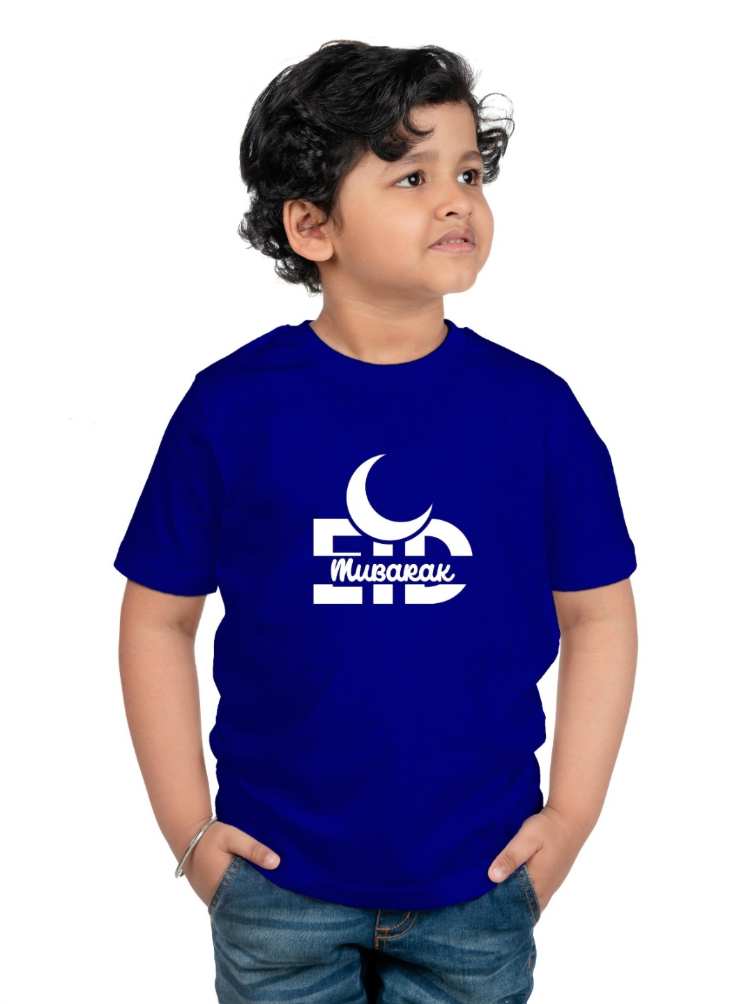 

Chombooka Kids Typography Printed Round Neck Cotton T-shirt, Blue