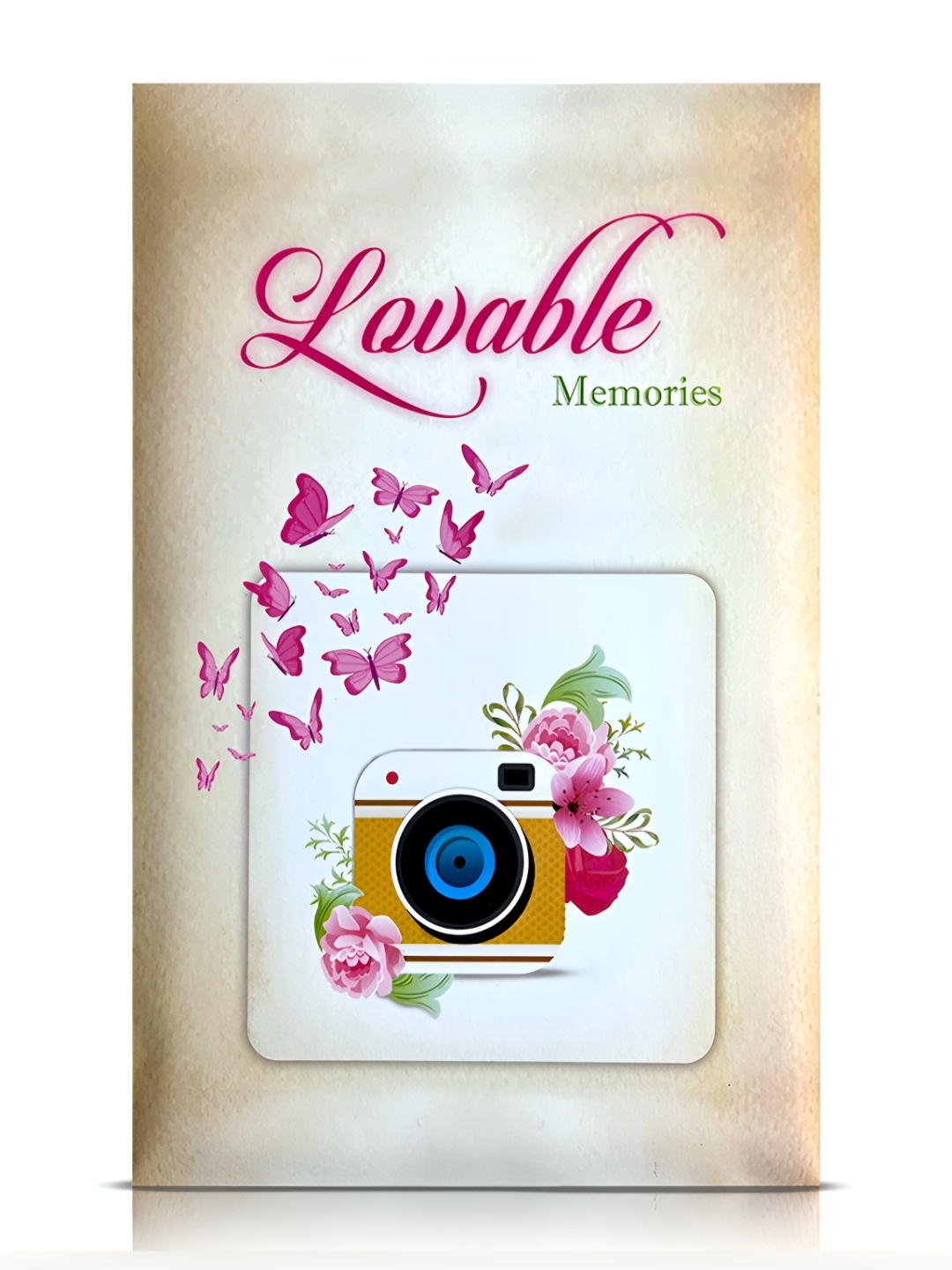 

SEHAZ ARTWORKS Beige & Pink Printed Photo Album Book