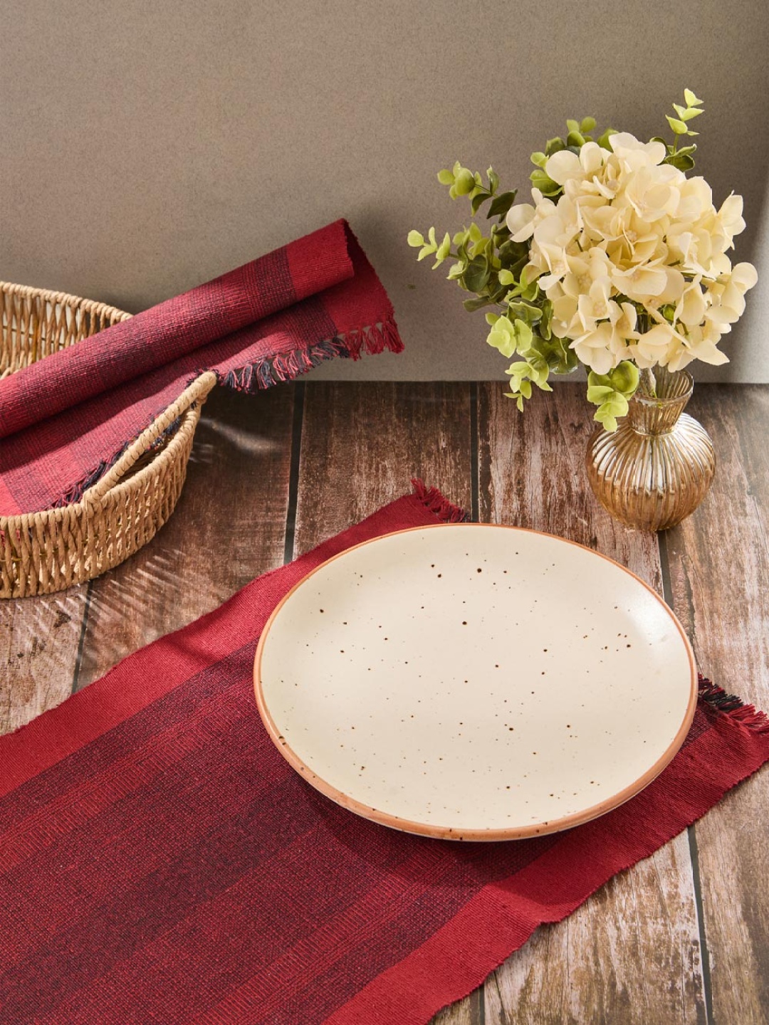 

Fabindia 6-Pcs Red Textured Table Placemats