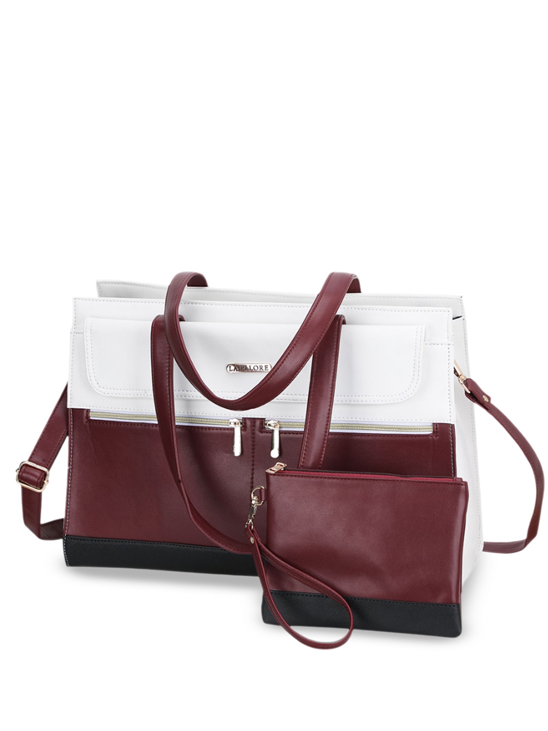 

LA ELLORE Solid Shoulder Bag, White