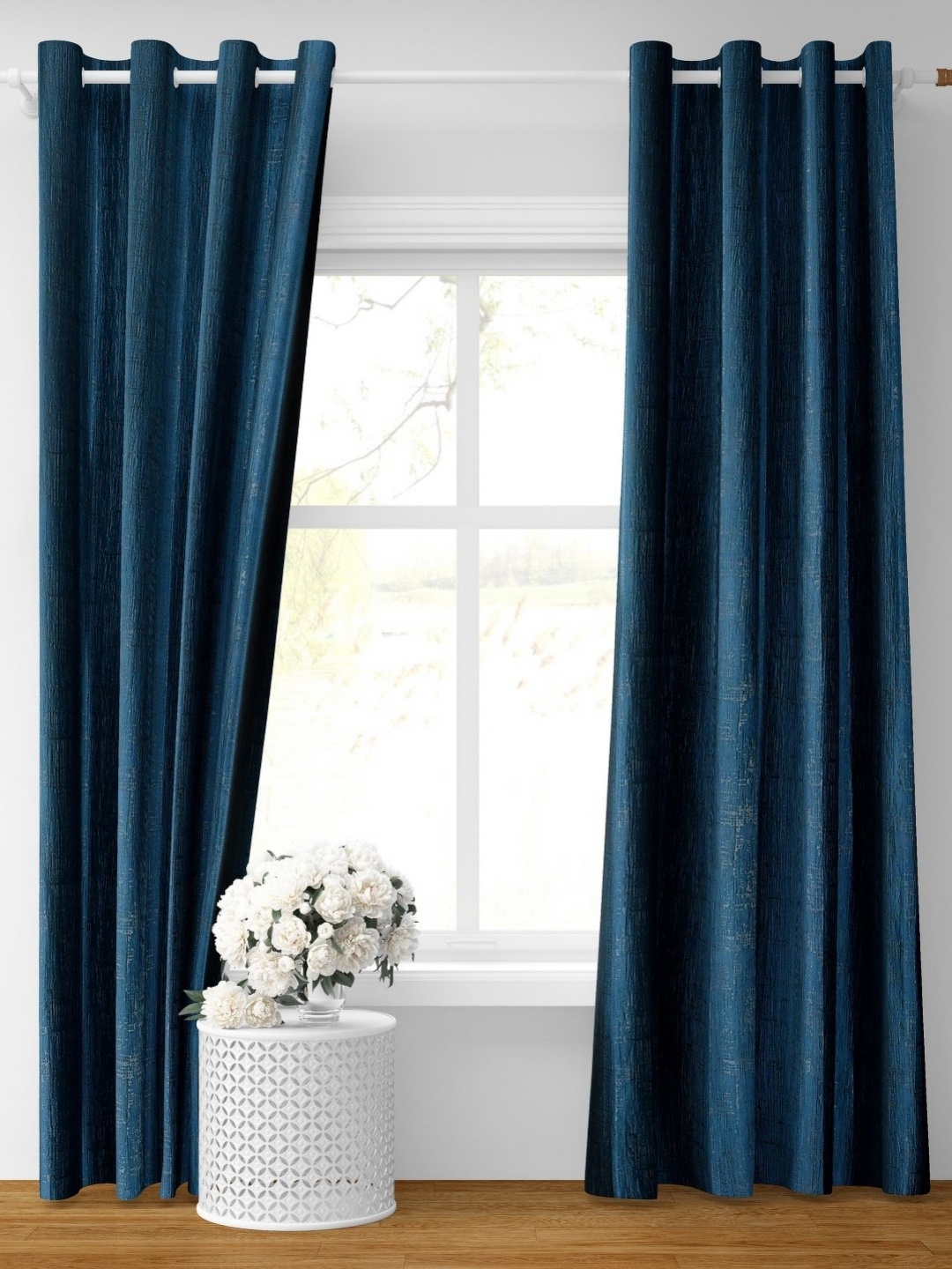 

Galaxy Home Decor Blue 2 Pieces Room Darkening Door Curtain