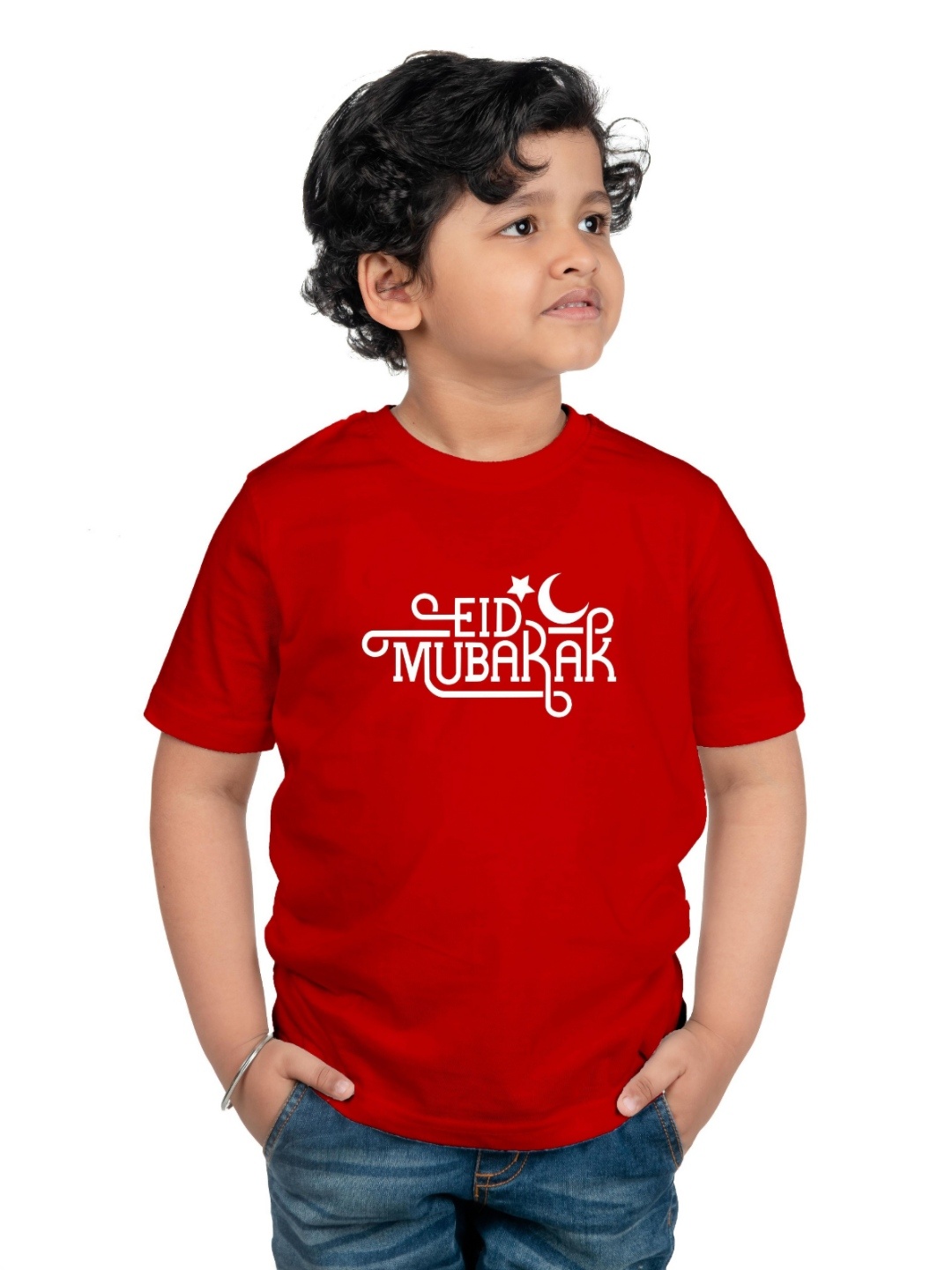 

Chombooka Kids Typography Printed Round Neck Cotton T-shirt, Red