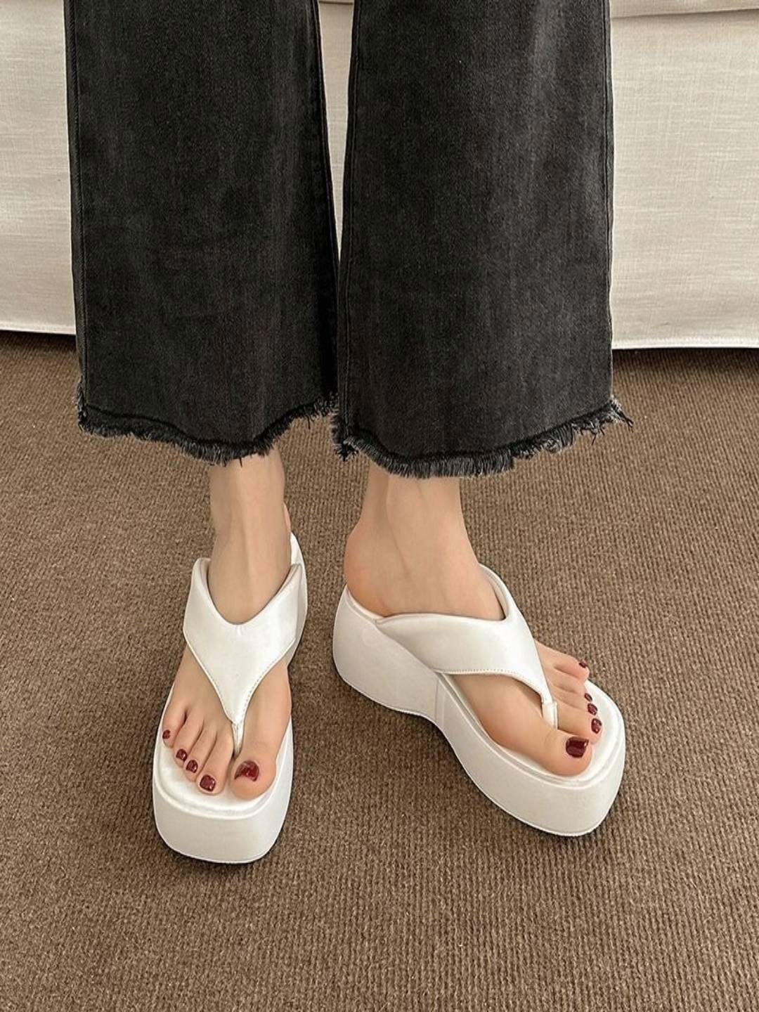 

Baespice Women Wedge Sandals, White