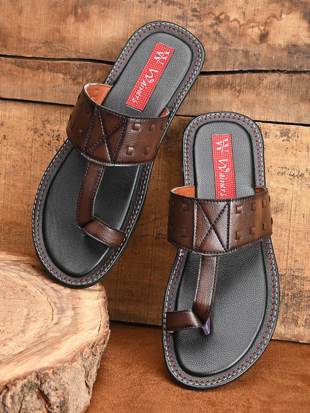 

WAINERS Men Comfort One Ring Sandals, Brown