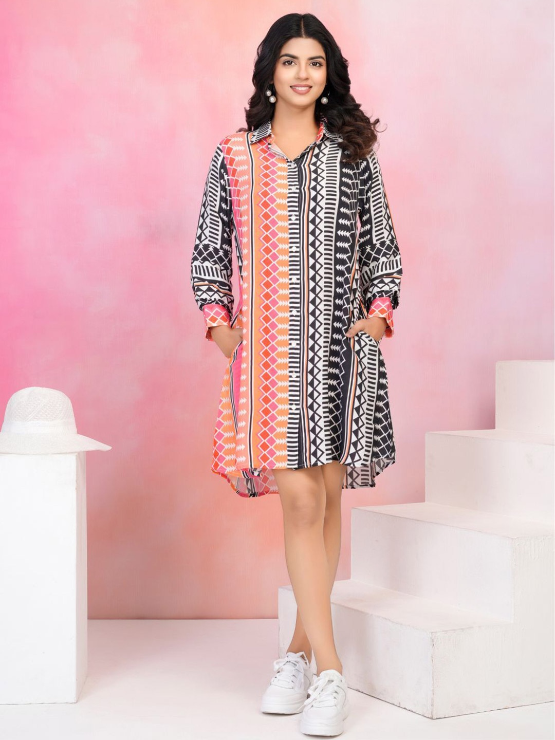 

Kaftanize Colourblocked Print Velvet A-Line Midi Dress, Multi