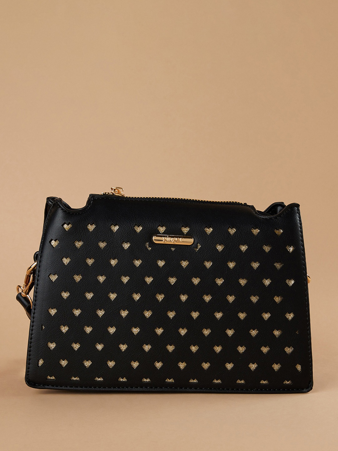 

Ginger by Lifestyle PU Structured Shoulder Bag, Black