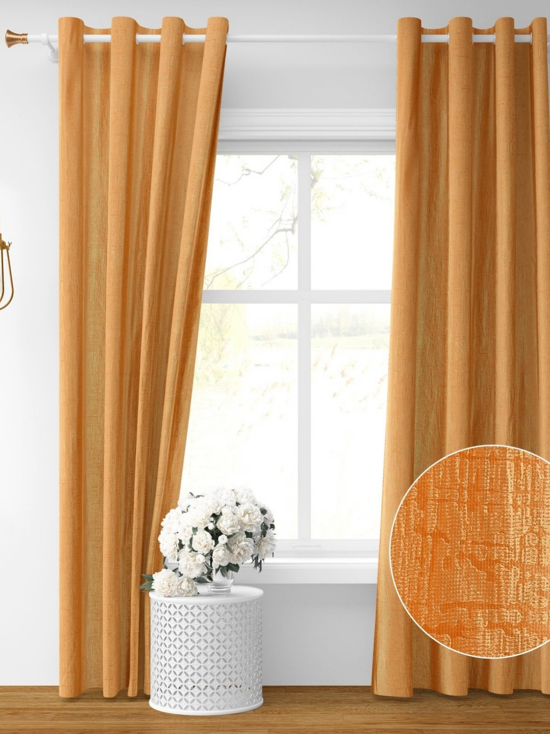 

Galaxy Home Decor Gold-Toned Set of 2 Room Darkening Long Door Curtain