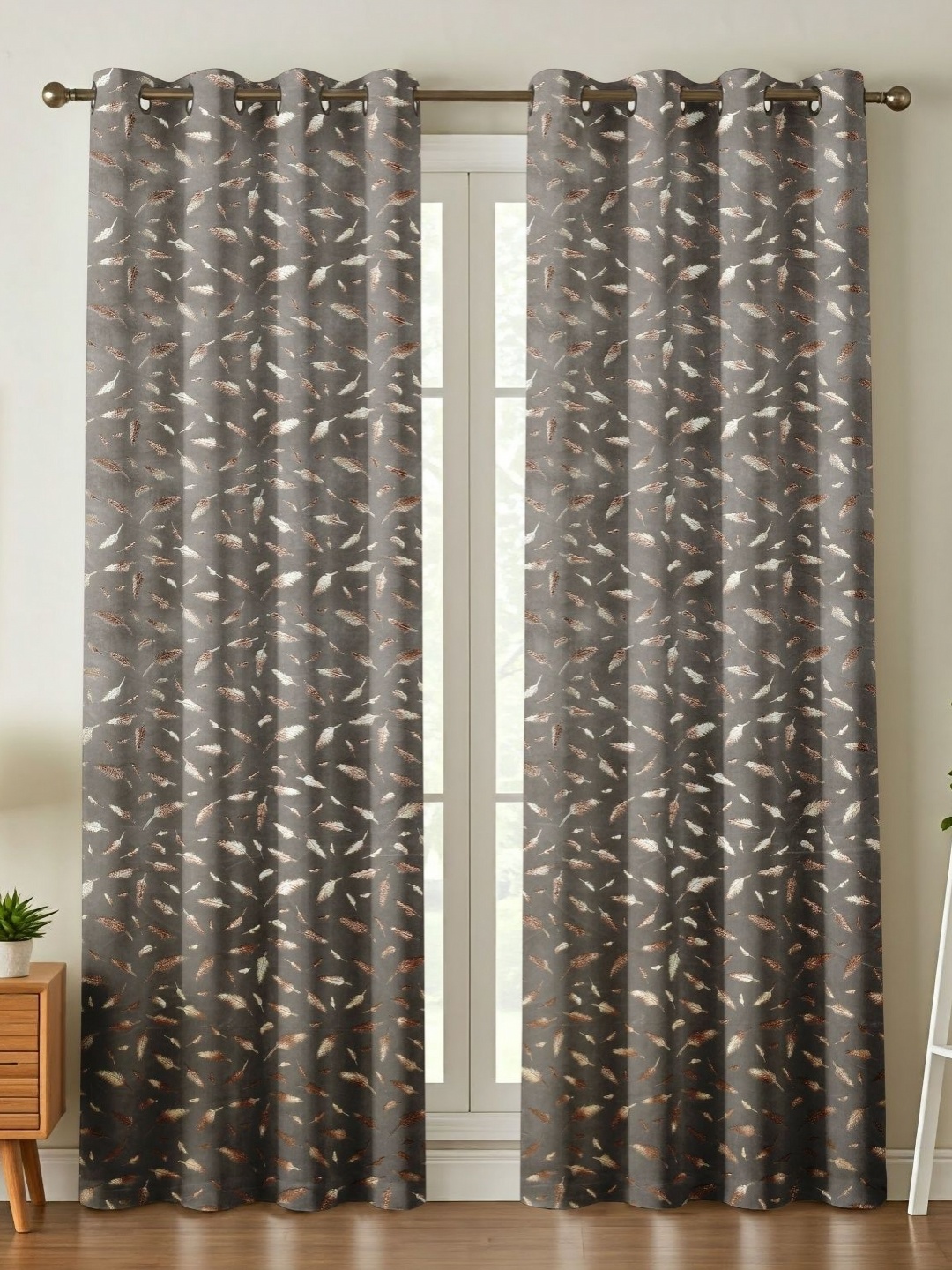 

Galaxy Home Decor Grey Set of 2 Room Darkening Long Door Curtain
