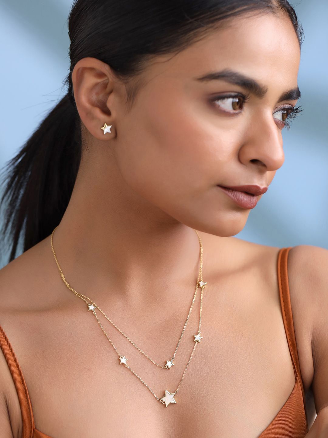 

Kicky And Perky 925 Sterling Silver Gold-Plated Artificial Stones-Studded Jewellery Set