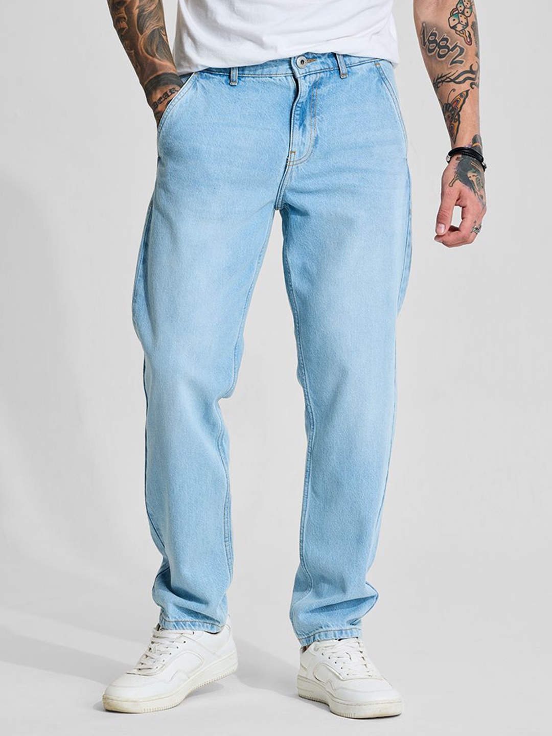 

Snitch Men Relaxed Fit Mid-Rise Relaxed Fit Jeans, Blue