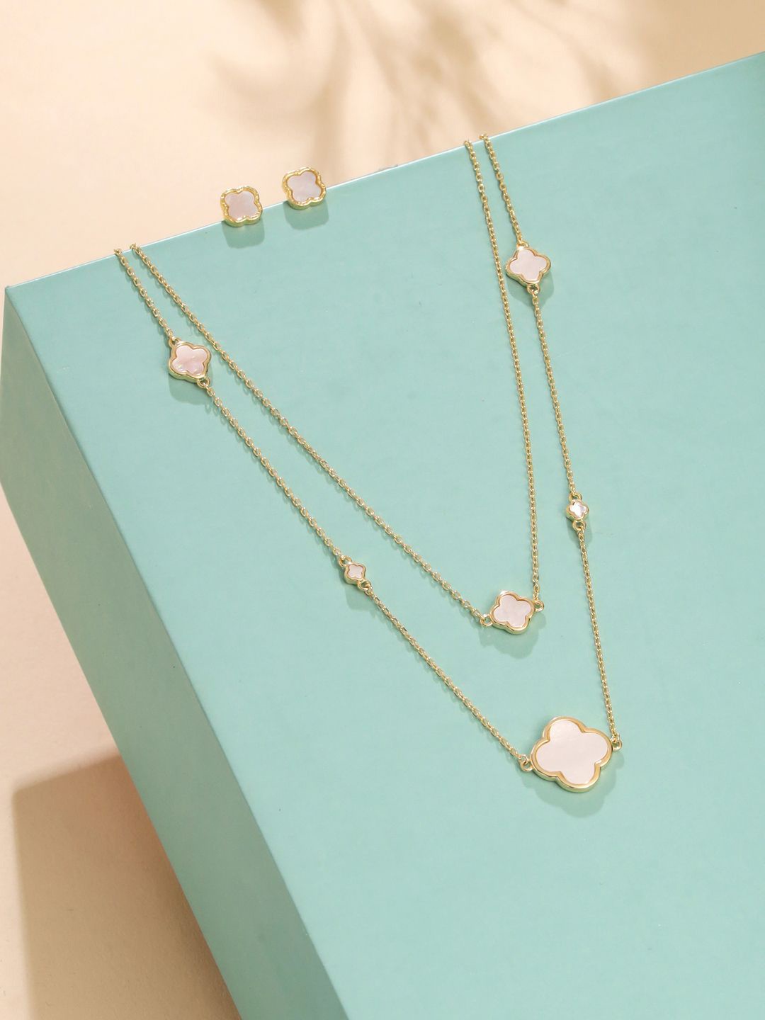 

Kicky And Perky 925 Sterling Silver Gold-Plated Pearls Beaded Layered Jewellery Set