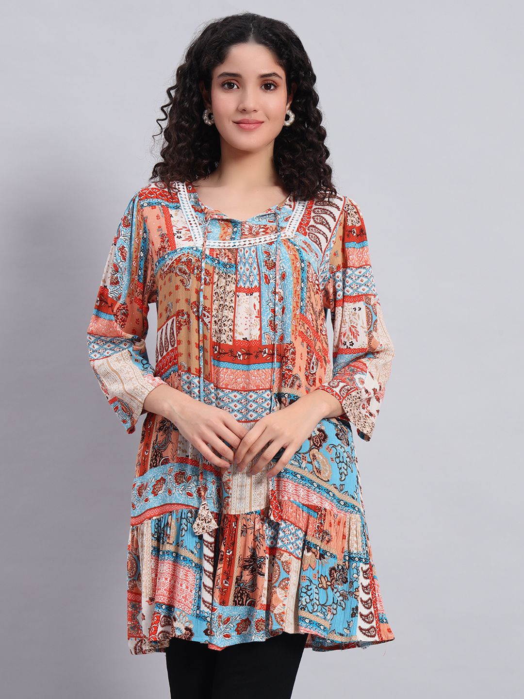 

VELDRESS Women Floral Printed Top, Rust