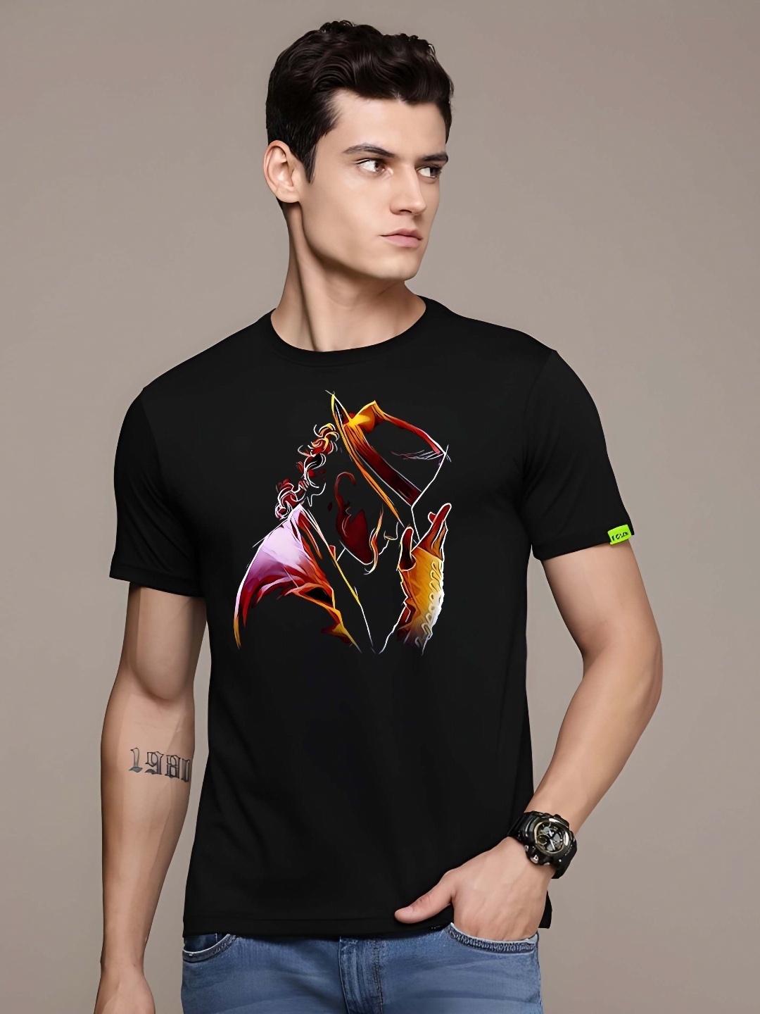 

THE BEETEL HOUSE Michael Jackson Printed Pure Cotton T-shirt, Black
