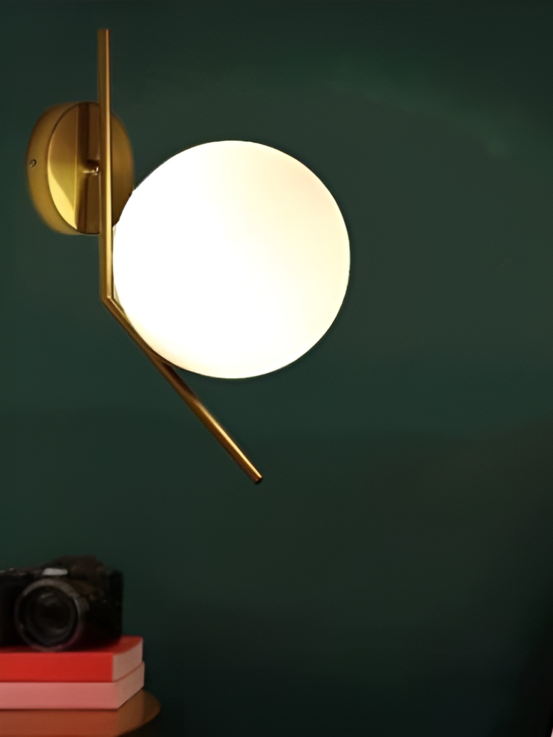 

KINIS Gold-Toned & White Spherical Shaped Metal Wall Lamp