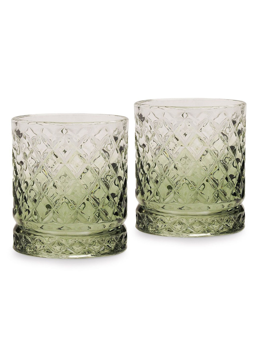 

Pure Home and Living Green 2 Pieces Textured Whiskey Bar Glass