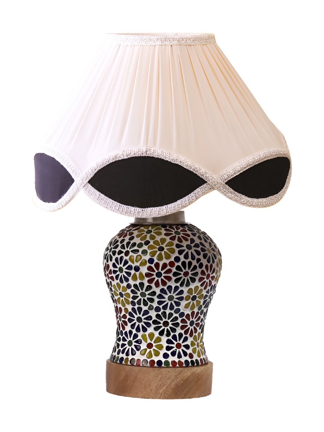 

Devansh Off White Textured Wood Frusturical Shaped Table Lamp