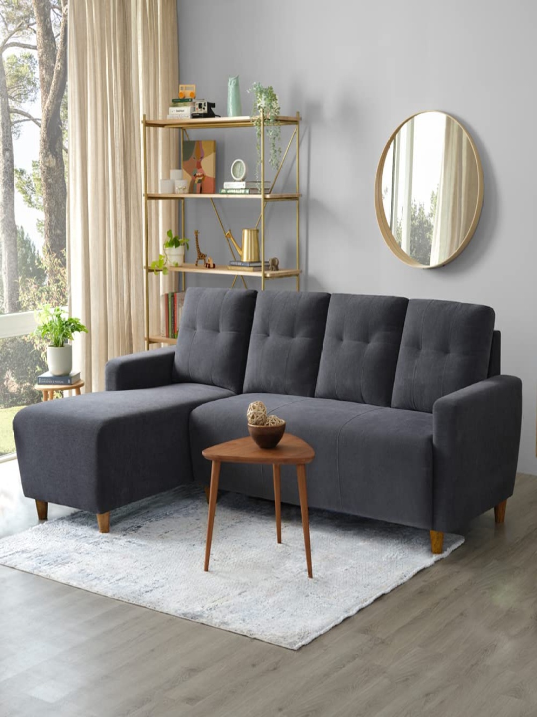 

Sleepyhead Yolo 5 To 6 Person Sofa Lhs L Shape Sofa Set Fabric Sesame Grey
