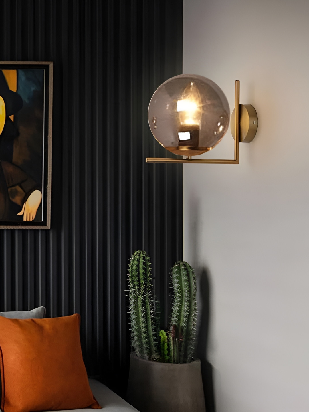 

KINIS Gold-Toned Quirky Spherical Shaped Metal Wall Lamp