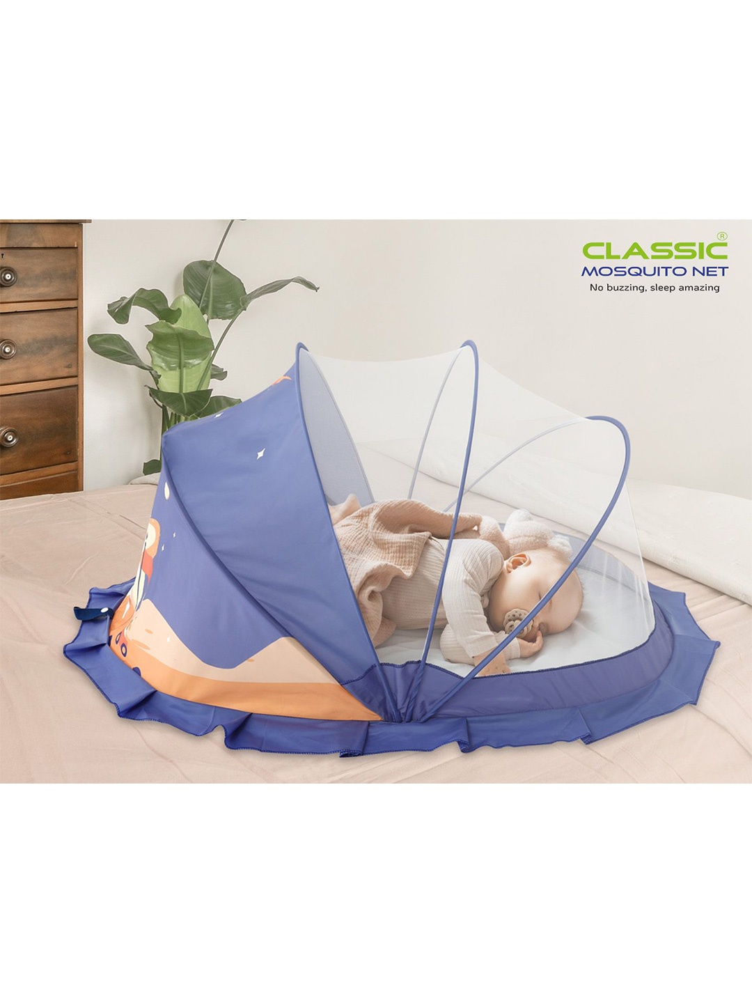 

Classic Mosquito Net Blue & Orange Crib Size Tent Mosquito Net