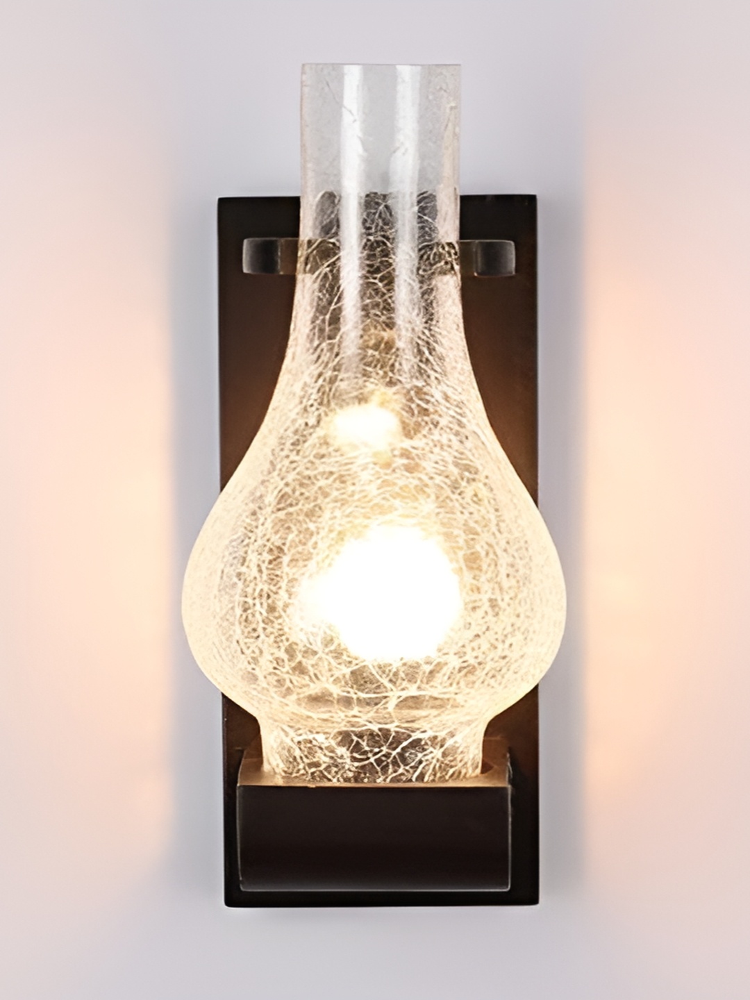 

KINIS Brown and Transparent Printed Wooden Abstract Shaped Wall Lamp