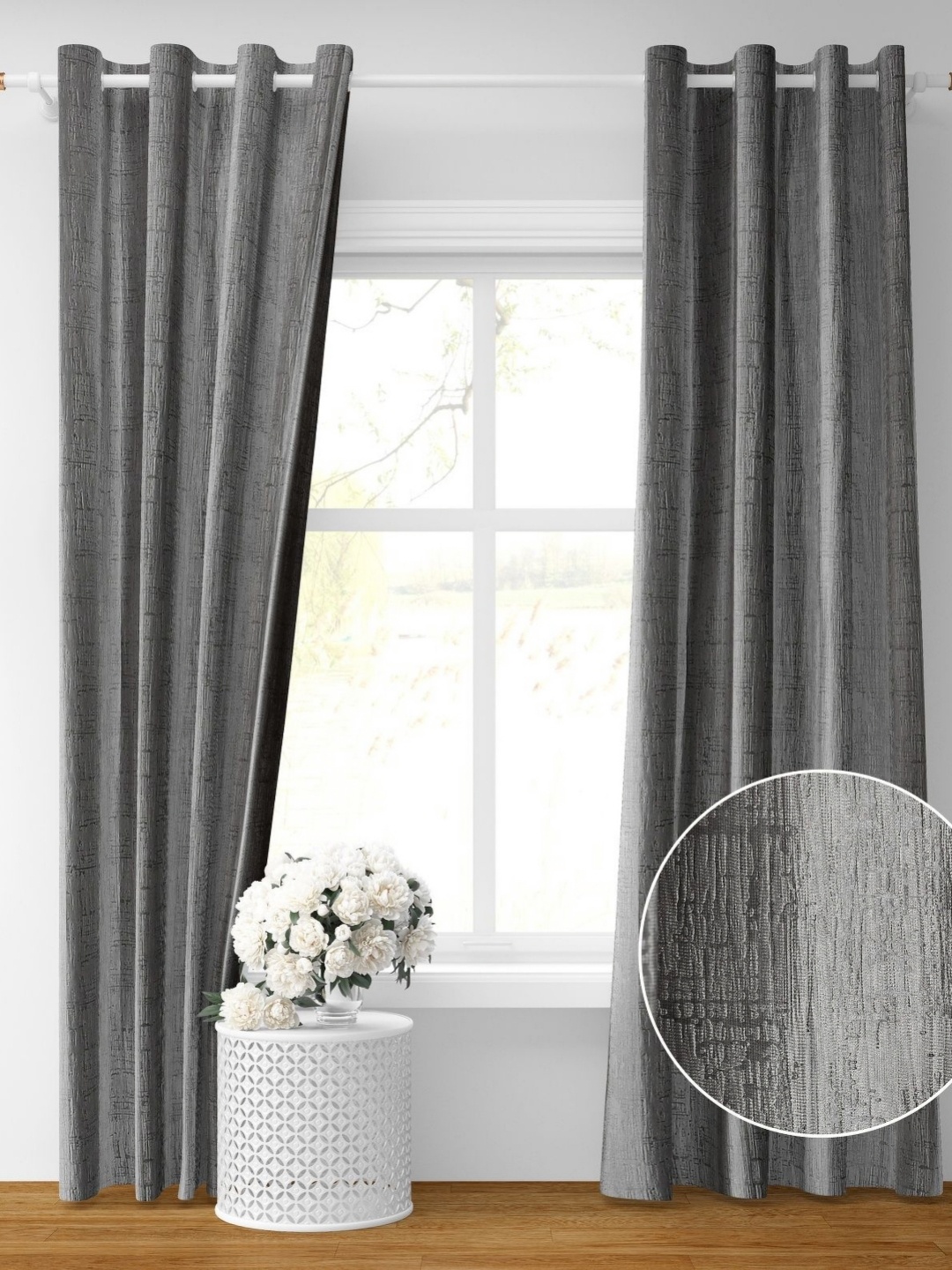 

Galaxy Home Decor Grey Set of 2 Room Darkening Long Door Curtain