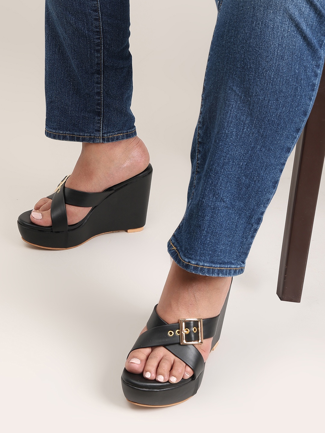 

Nysah Leather Comfort Sandals, Black