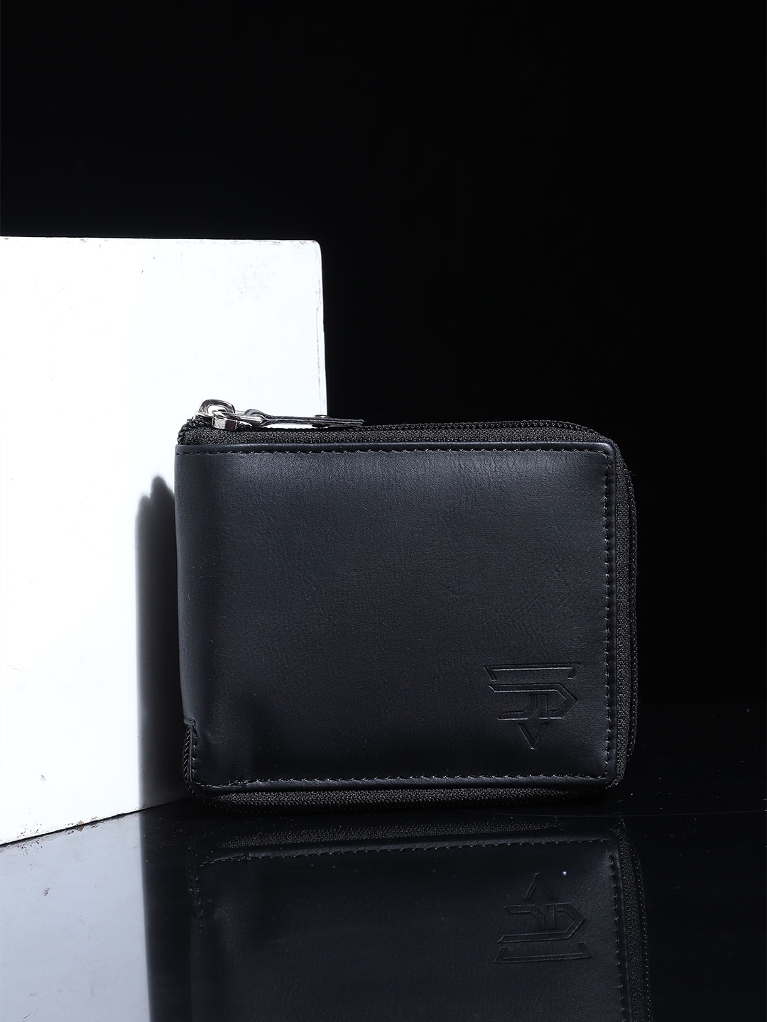 

JND Men Zip Around Wallet, Black