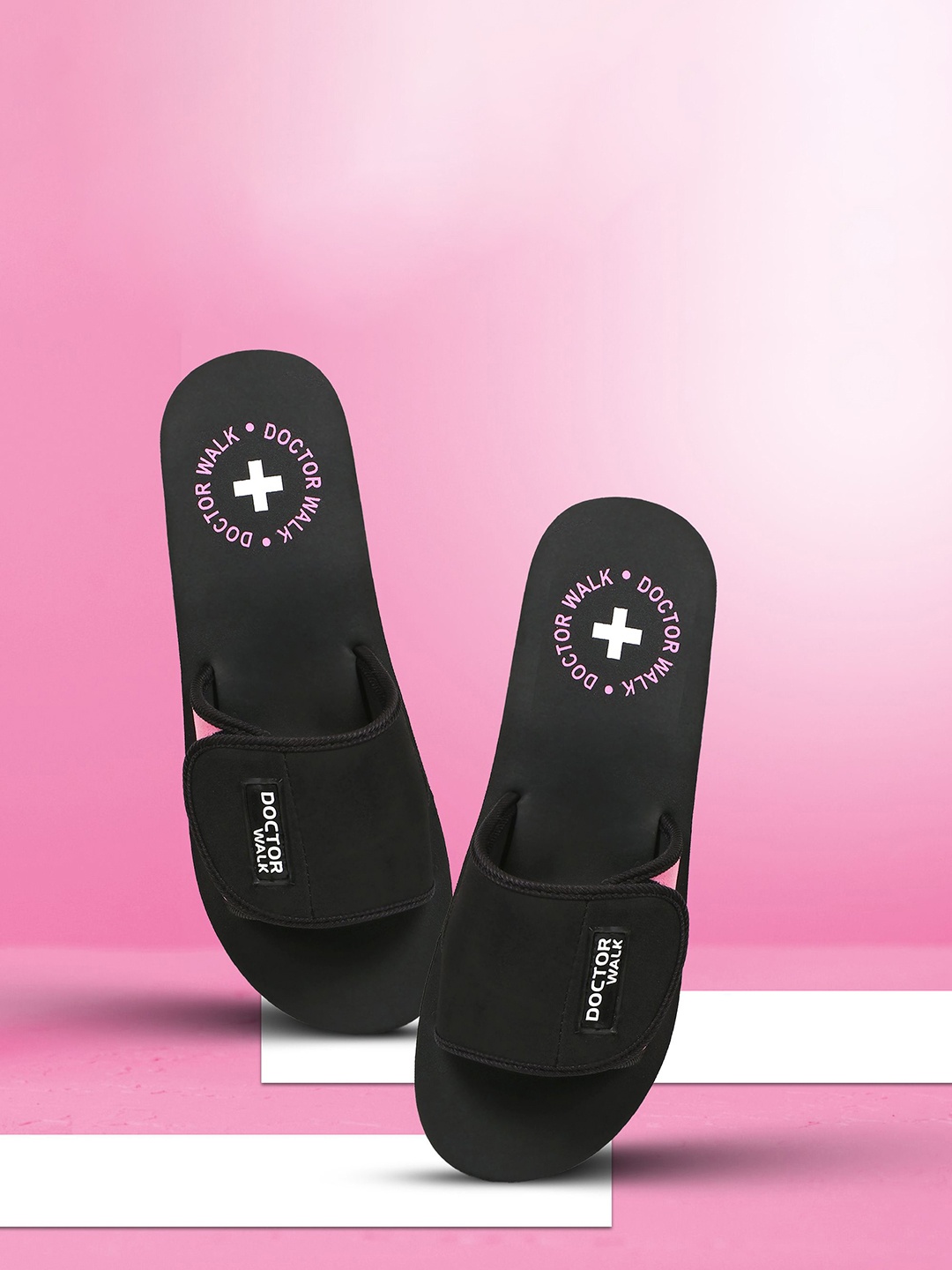 

DOCTOR WALK Women Printed Sliders, Pink