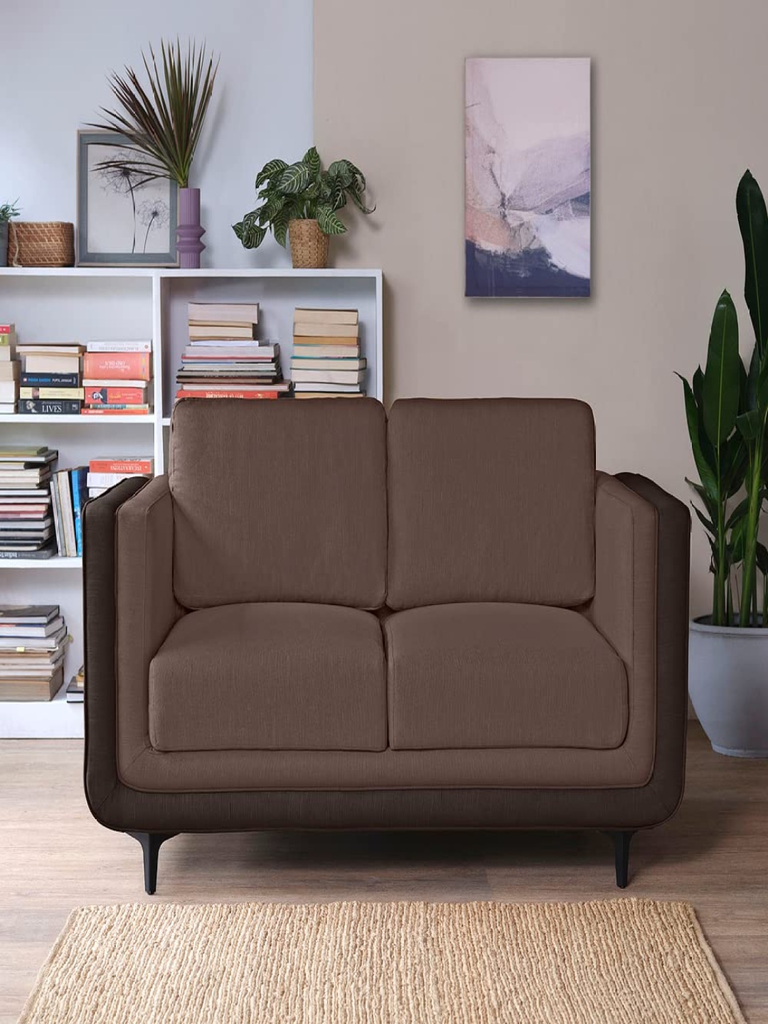 

Sleepyhead Mojo 2 Seater Dual Tone Luxury Sofa Fabric Crazy Brown