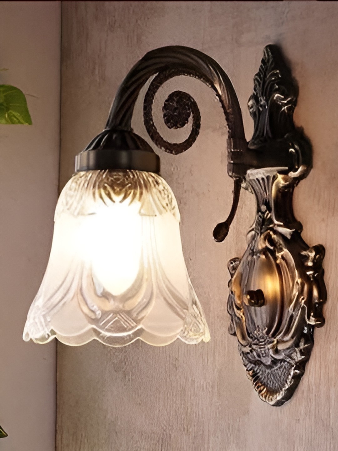 

KINIS Black & Transparent Metal Bell Shaped Quirky Wall Lamp