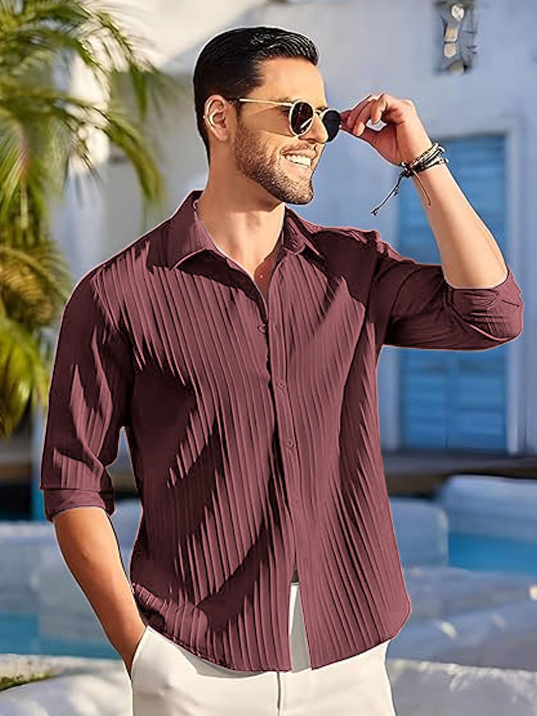 

Kushi Flyer Men Opaque Casual Shirt, Maroon