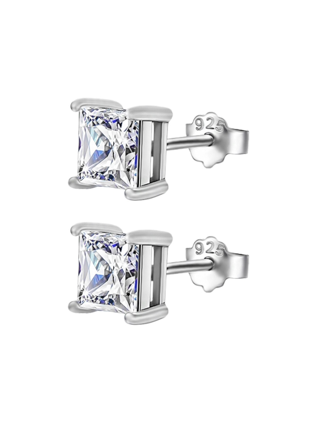 

INARI SHINES 925 Sterling Silver Cubic Zirconia Studded Square Shaped Studs