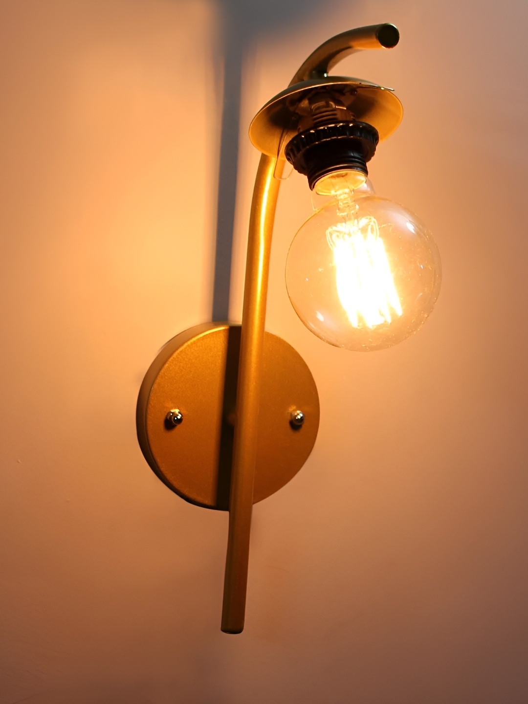 

KINIS Gold-Toned & Brown Metal Spherical Shaped Wall Lamp