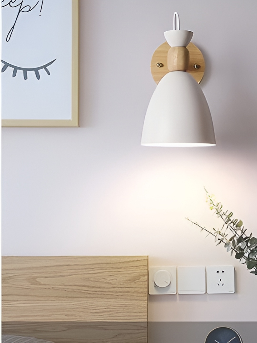 

KINIS White & Brown Aluminium Frustum Shaped Wall Lamp
