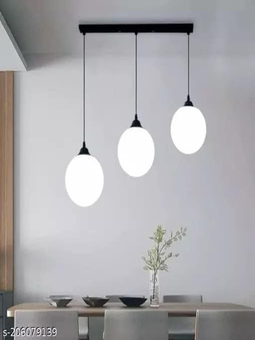 

GAUVIK Black & White Glass Ceiling Lamp