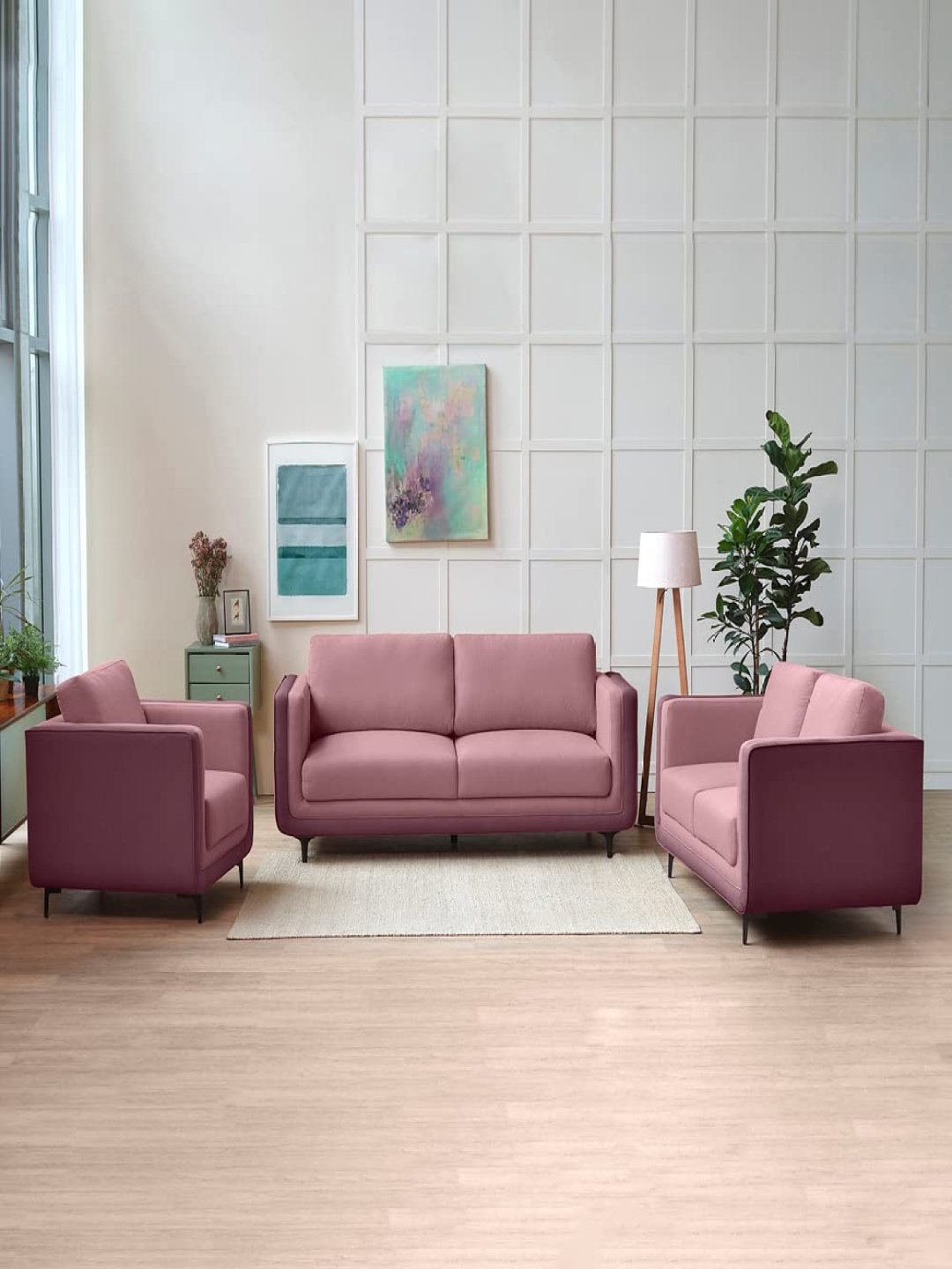 

Sleepyhead Mojo 6 Seater Dual Tone Luxury Sofa Set Fabric Hazy Purple